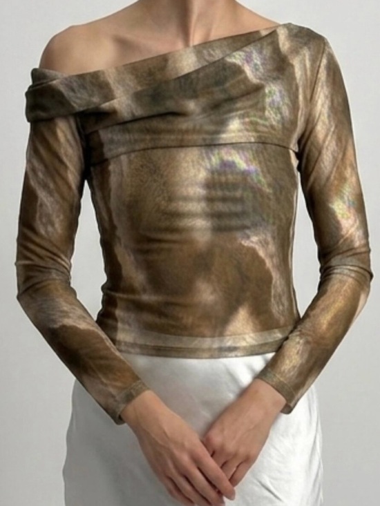 Reformation Tops - Reformation Bronze Tie-Dye Off-Shoulder Top NWT